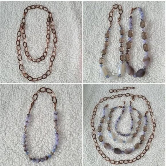 Premier Design Interchangeable English Rose Beads & Bronze Necklace multi Strand - Picture 9 of 9